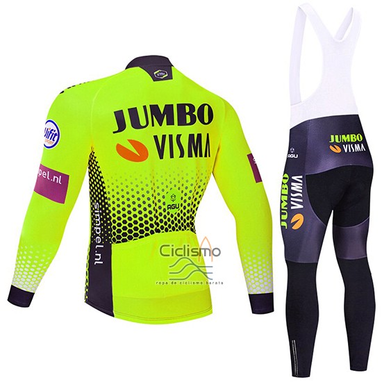 Jumbo Visma Ropa Ciclismo Culotte Largo 2019 Mangas Largas Verde Negro